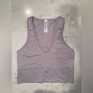 Athleta - Aurora Seamless Crop Rib Tank - Lavender - Size: S